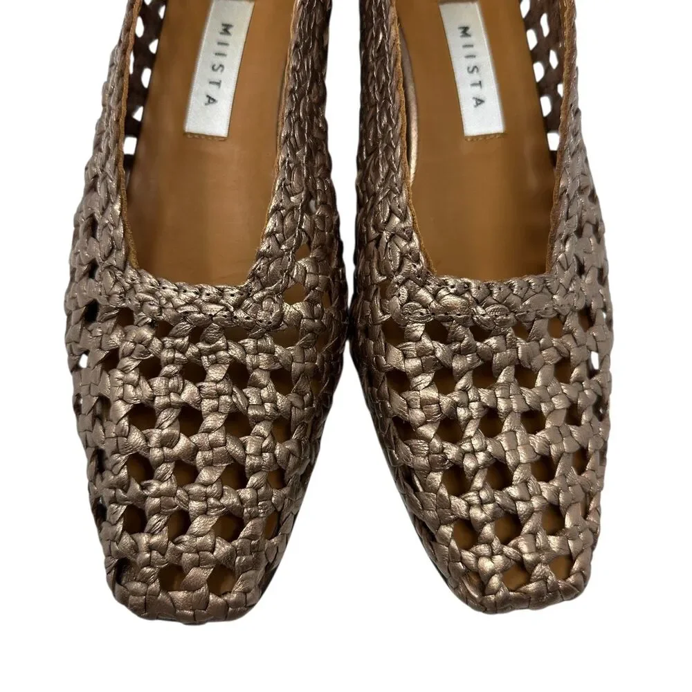 Miista Bronze Woven Heels - Picture 5 of 5